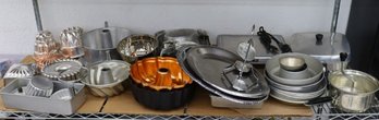 Group Lot Of Cake Pans, Molds, Forms, And Assorted Kithcen Equipment
