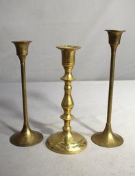 Group Lot Of Brass Candle Holder