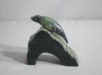 Carved Soapstone Seal Figurine By Ross Parkerson