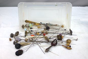 Group Lot Of Vintage Hat/stick/Shawl Pins