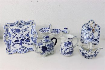 Group Lot Of Blue And White Tableware, Mostly Vienna Woods Fine China