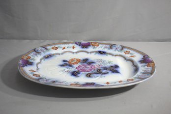 Antique English Ironstone Serving Platter  Hand Painted