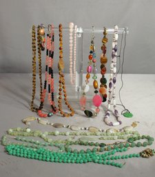 #8- Group Lot Of Assorted Beaded Necklaces - Vintage And Modern Mix