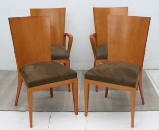 4 Calligaris-style Stave Back Dining Chairs - 2 Arm Chairs And 2 Side Chairs