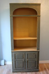 Antique Style Green  Painted Shelve . MISSING 1  SHELF