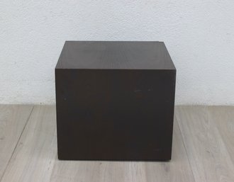 Dark Wood Veneer Almost A Cube Plinth Or Side Table