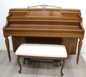 Steinway & Sons Upright Piano With Bench - Elegant And Timeless