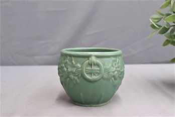 McCoy-style Pottery Arts And Crafts Matte Green Jardiniere  Pot
