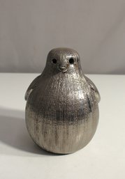 Charming Ceramic Bird Figurine With Metallic Glaze