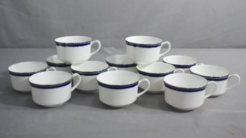 12 Royal Worcester Vintage Cups With Blue Banding