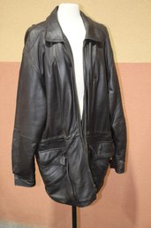 Vintage Rainforest Soft Black  Leather Jacket Men's  Size XL