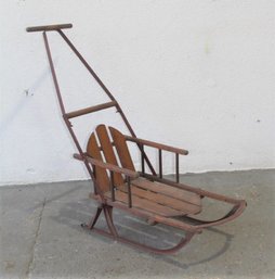 Vintage Wood Toddler Push Or Pull Sled