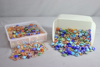 Two (2) Bins Full Of Multi-color Stones