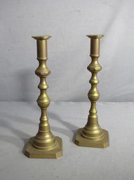 A Pair Of 12' Brass Candlesticks
