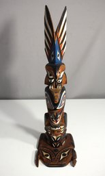 Vintage Alaska Casted Simulated Totem Pole Decor Buck Tooth Native Alaskan