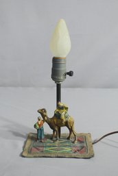 Exotic Bedouin Camel Scene Vintage Table Lamp