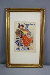 Reproduction Vintage Jules Cheret Palais De Glace Poster, Framed