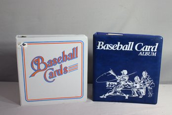 Two Baseball Card Albums With Baseball Cards And Hockey Cards