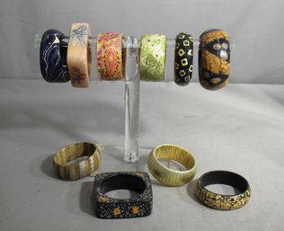 #1-Colorful Assorted Group Of Hand-Painted And Vintage Bangles & Bracelets