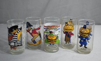 Group Lot Of 5 Vintage 80s McDonalds Character Collectible Glasses