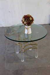 Vintage MCM Lucite Chrome Side End Table