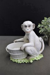 Italian Ceramic Cheeky With Basket Figurine