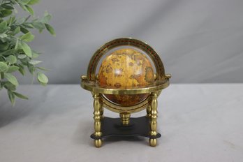 6.75''H Lacquered Globe On Brass Meridian Circle Mount