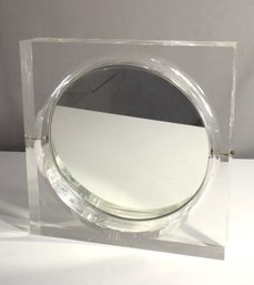 Vintage Clear LUCITE STAND With MIRROR