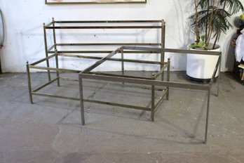 Group Lot Of Brass Coffee Tables -NO GLASS