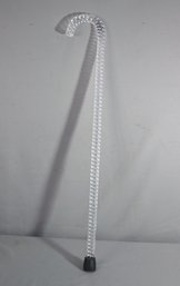 Stylized Barley Twist Clear Lucite Walking Stick/Cane. 31.5'h