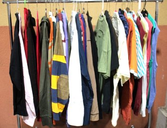 Rack B- Group Lot Of Men's Shirts And Sweaters And Vest