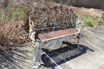 Antique French Victorian Grape Vine Leaf Cast Iron  Garden Bench