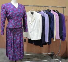 Rack B - Group Lot Of Woman's Dress Jackets And One Suit