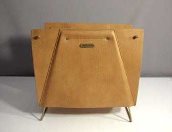 Hearth & Hand With Magnolia Faux Leather & Brass Magazine Rack