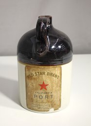 Vintage Red Star Brand California Port Jug By R.H. Macy & Co.