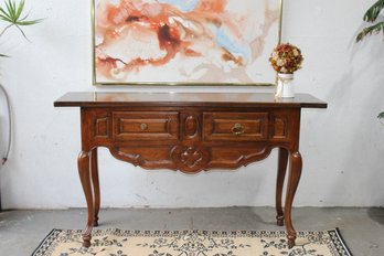 French Console Table By Aubbray & Co With Intricate Carvings