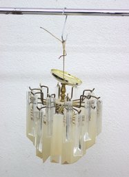 Vintage Modern Clear And Frosted Plastic Chandelier Light Fixture