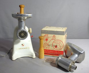 Vintage Hamilton Beach Meat Grinder With Original Box And Attachments