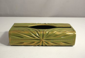 Vintage Wooden Green Tissue Holder