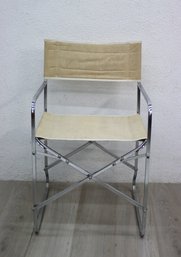 Vintage MCM Italian Chrome Frame Folding Chair