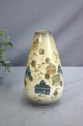 Vintage MCM Signed Sascha Brastoff 'Rooftops' Teardrop Vase F24