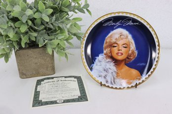 Frankly Feminine Silver Screen Marilyn Porcelain Plate #563A  Bradford Exchange With COA