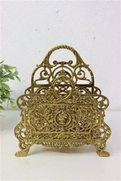 Decorative Ornate Gold-tone Serviette/Paper Holder. Brass