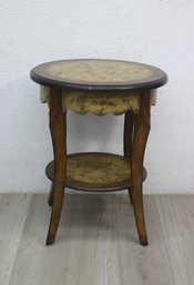 Round Floral Accent Table