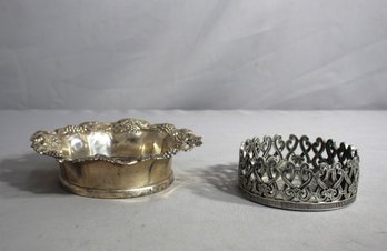 Pair Of Silver -plated Wine Coasters