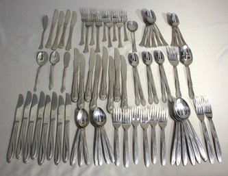 Comprehensive Mixed Set Of Contemporary Stainless Steel Flatware