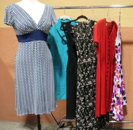 Rack C - Group Of Six (6) Dresses -kate Hill, Jones New York, Laundry, Even Picone, YL