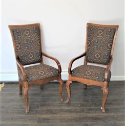 A Pair Of Thomasville Furniture Upholstered Swoosh Aim Chairs