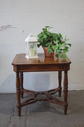 Marquetry Mahogany 1 Drawer Side Table