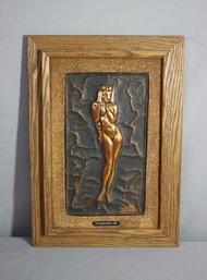 'Introspection' - Vintage Modernist Full Frontal Nude Copper Repousse Relief, Signed J. Harmon